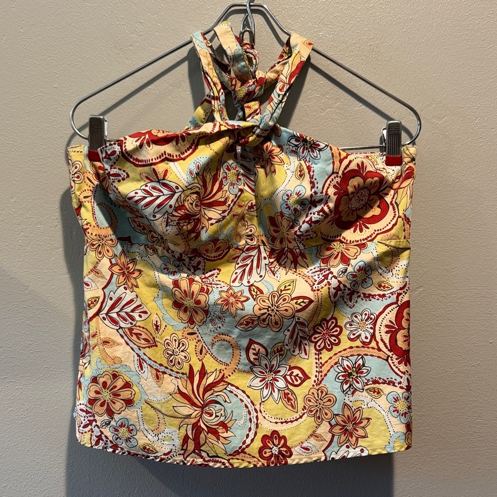 Ann Taylor Loft Floral Halter Top - Multicolor Y2K Boho